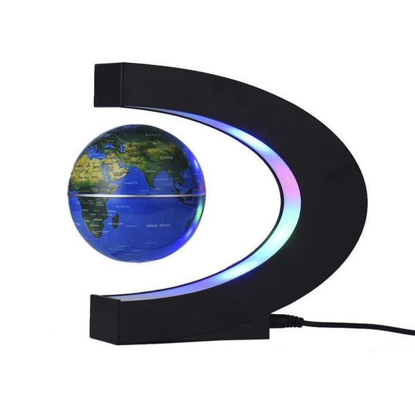 C-förmiger Globus LED-Nachtlicht Tischatmosphäre Nachtlampe Magnetische Aufhängung Globus Geschenk Ornamente Home Schreibtisch Dekoration T200710