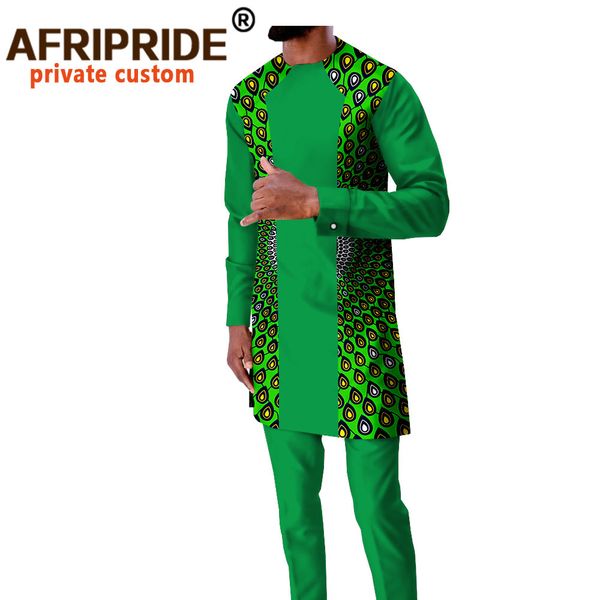 

african men clothing set print shirts and ankara pants 2 piece outfits tribal tracksuit plus size printed clothes a033a 1022, Gray