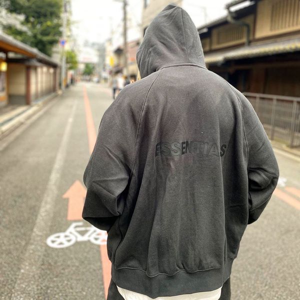 

Mens Raglan Full-Zip Hoody 3D Silicon Logo Fleece Zip Hoodie Casual Oversize Sweatshirt Hip Hop Streetwear, Black