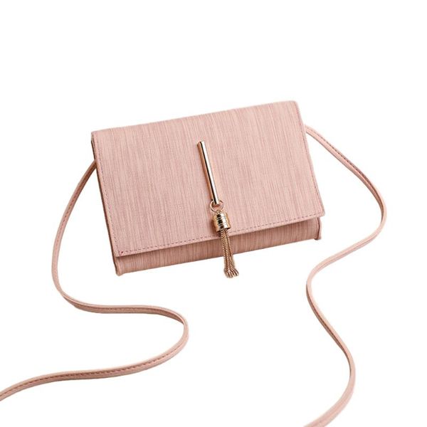 

women ladies fashion magnetic closure simple pu leather large capacity daily crossbody bag handbag casual purse tassel decor