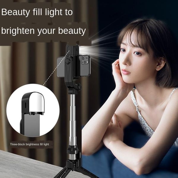 

selfie monopods portable wireless bluetooth stick live broadcast tripod beauty makeup lamp deskstand for all smart phone