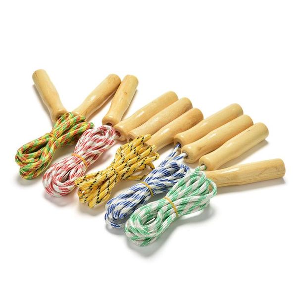 

random color kipping rope wood handle children kid fitness equipment training practice speed jump 2.4m fast shipping