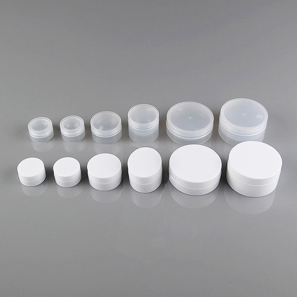 3g 5g 10g 20g 30g 50g plástico branco Frasco vazio Pot Viagem Cosmetic Makeup Amostra Face Cream Containers Nail Art Organizer Início
