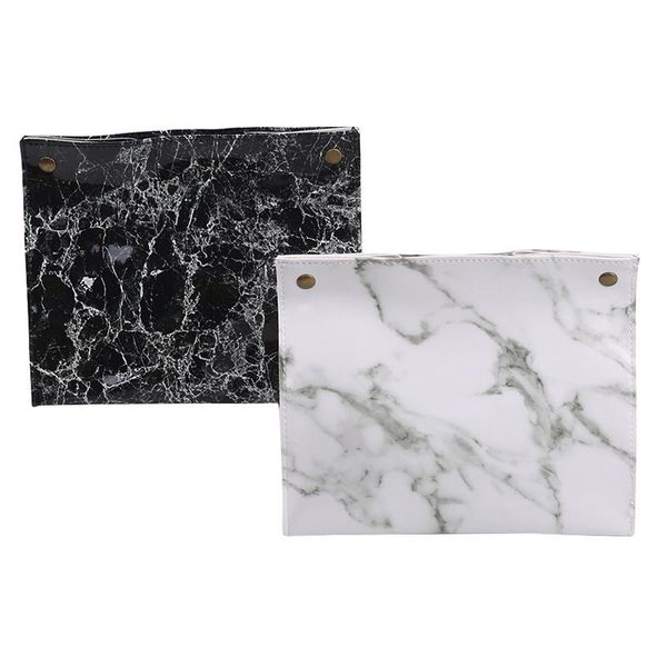 

chic napkin carton creative marble pattern pu leather desktissue box for car living room bathroom supplies home decoration