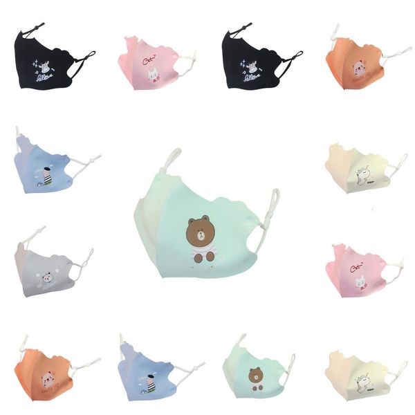 

factoryv8xnice silk animal face 20pcs protective cute masks children panda pm2.5 dustproof foldable cartoon k9e9