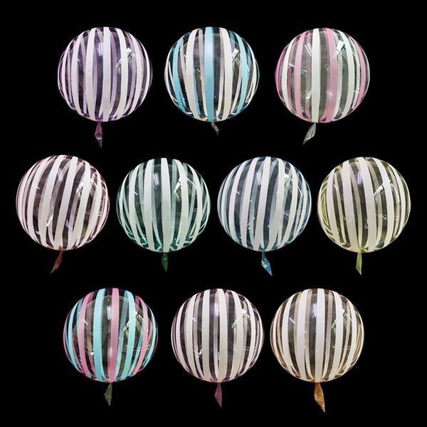 

party decoration 2pcs crystal striped bubble balloons 18inch transparent balloon for wedding baby shower birthday