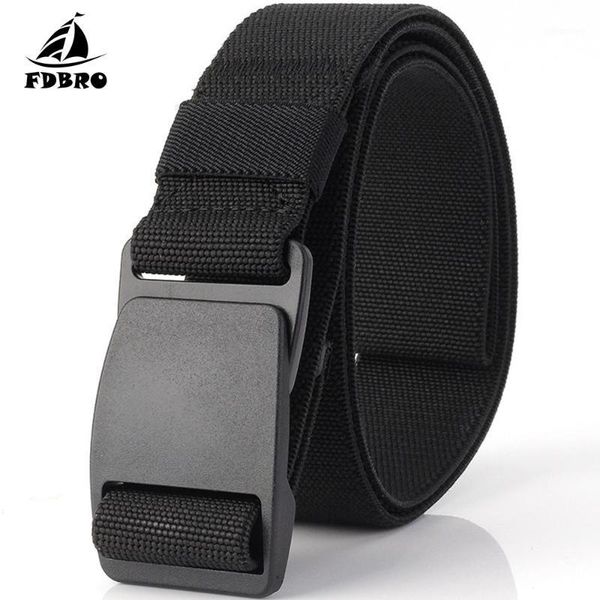 

waist support fdbro women men simple design hight quality plastic steel buckle belt man canvas elastic waistband casual belts unisex1, Black;gray