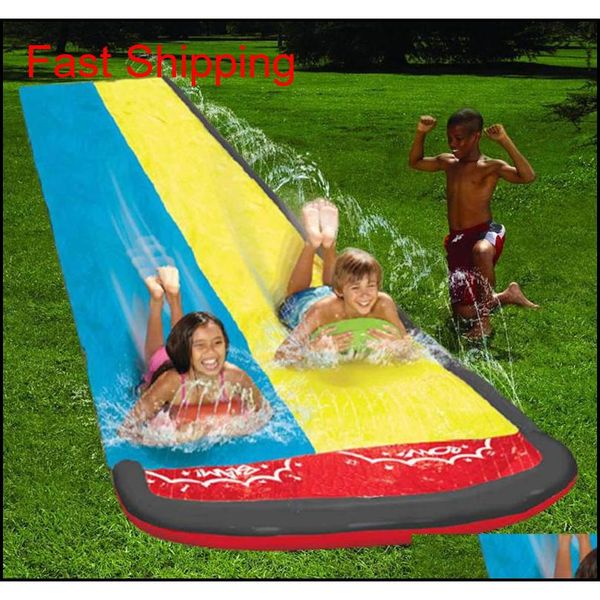 

new inflatable water slide double racer pool kids summer park backyard play fun outdoor splash sli qyltzx bdesports