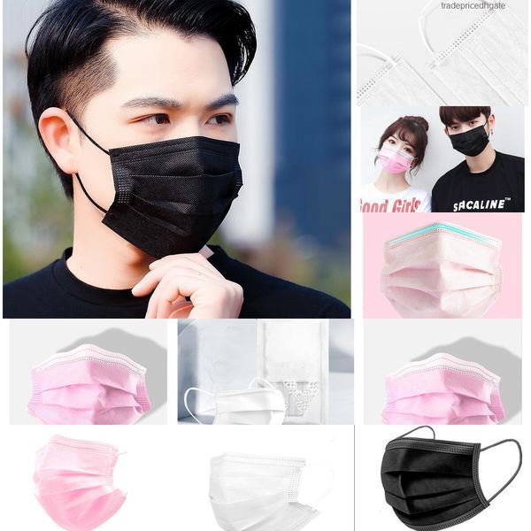 

black mask 7339044 fast stock masks black/white/pink 3 layer facemasks kn 95 kn90 mouth anti pm2.5 safety