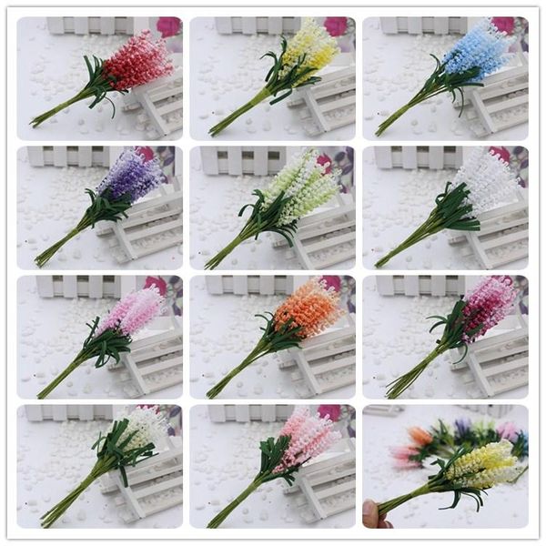 

10Heads Artificial Lavender Flowers DIY Bride Wreath Garland Home Garden Decoration Wedding Photography Props Fake Flowers