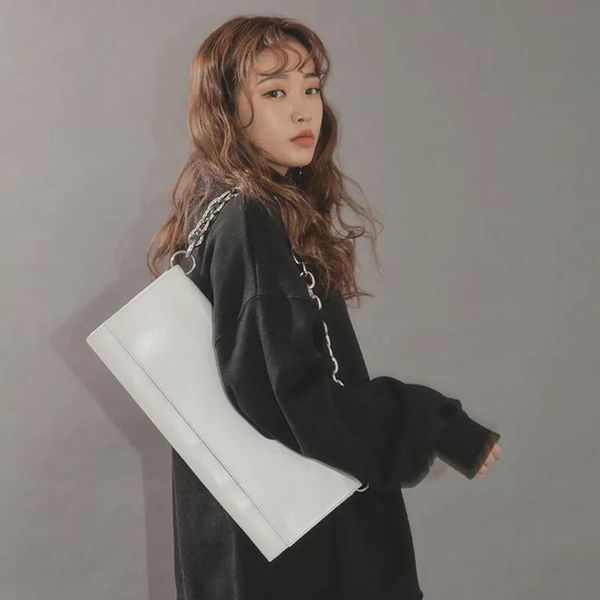 

2021 new fashion spring and summer women casual rectangular envelope bags thick chain shoulder bags handbag