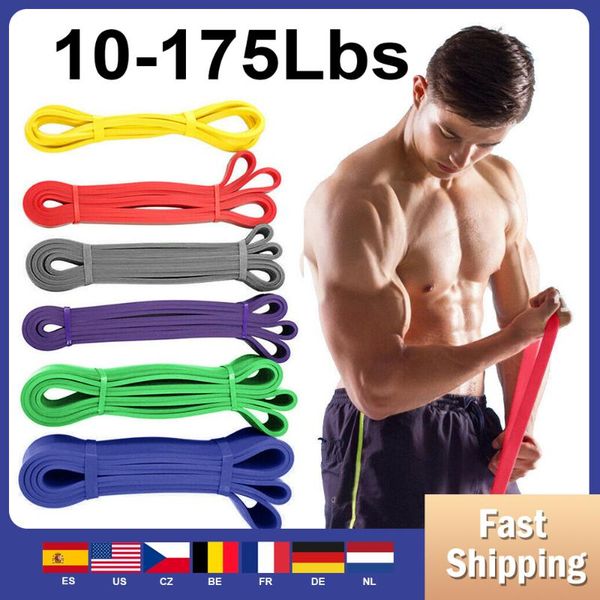 

resistance bands band exercise elastic natural latex rubber expander power 208cm yoga loop unisex