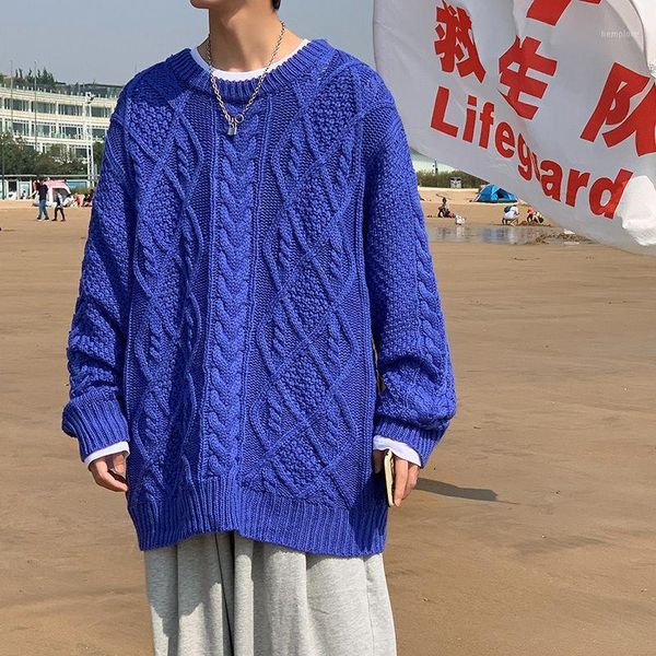 

winter sweater men's warm fashion casual o-neck knitted pullover men wild loose korean knitting sweaters mens clothes -2xl1, White;black