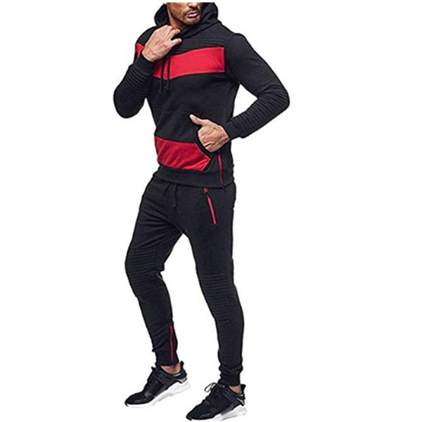 

male tracksuit casual fitting athletic clothing brands sweat shirts new men's fashionable clothes combined with zipper hoodies + 6tuj20, Gray