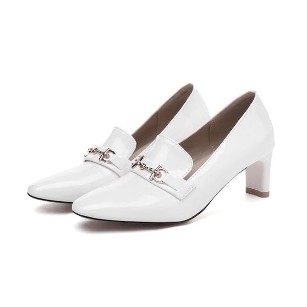 

большой размер площади головы металлические декоративные обувь дамы на высоких каблуках женская обувь женщина насосы, Black