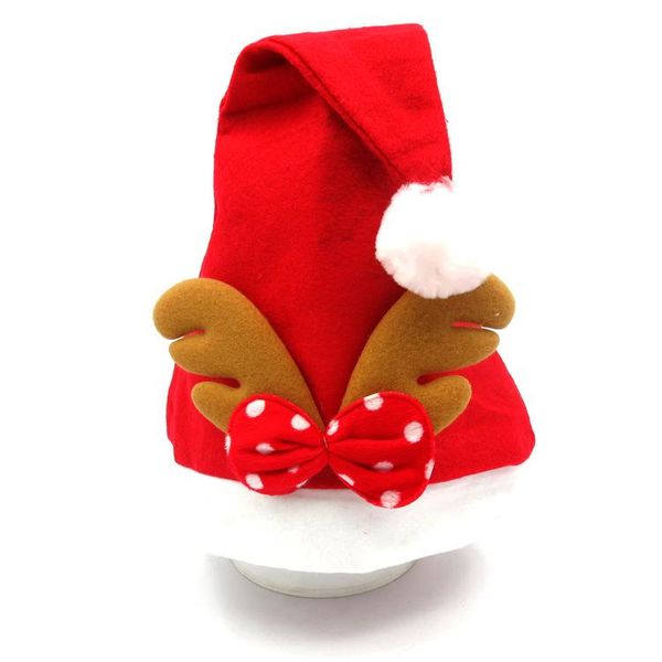 

1pc creative christmas santa claus hats red elk caps for and children xmas decor new year's gifts home party supplies qylijs