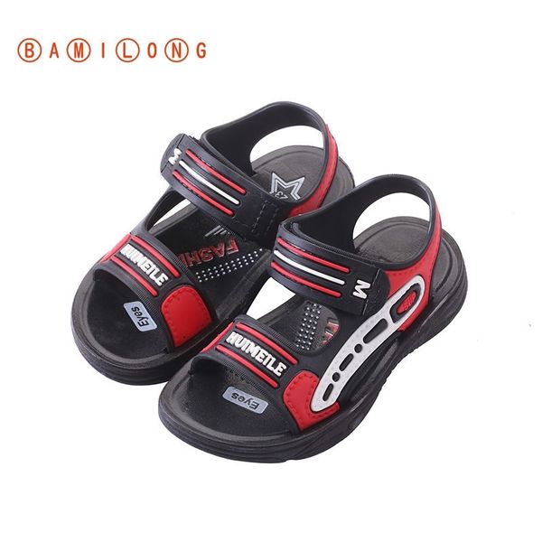 

new arrival children sandals for baby boys beach shoes kids sports soft non-slip casual toddler sandals b91 y201028, Black;red