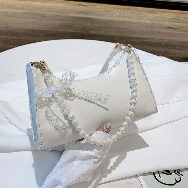 

imitate pearl chain bags underarm korean fashion shouler bag sweet candy color armpit handbag clutch tote 4 colors shoulder