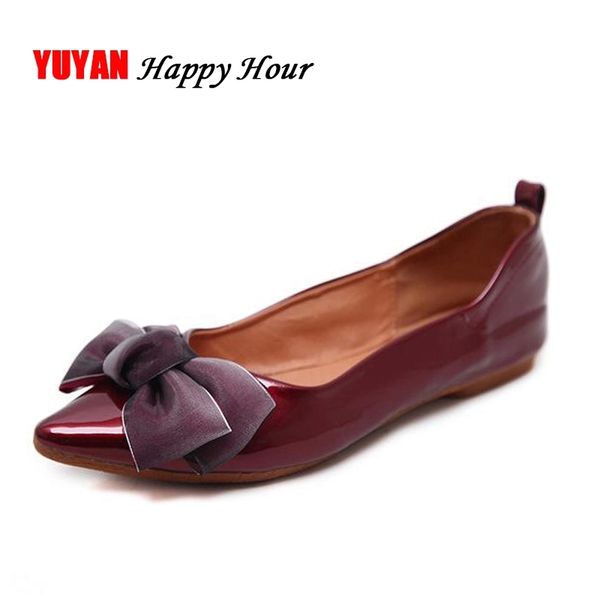 

new 2019 spring fashion shoes women flats shoes pointed toe bowknot elegant ladies brand single women's flats zh2486 #qt8e, Black