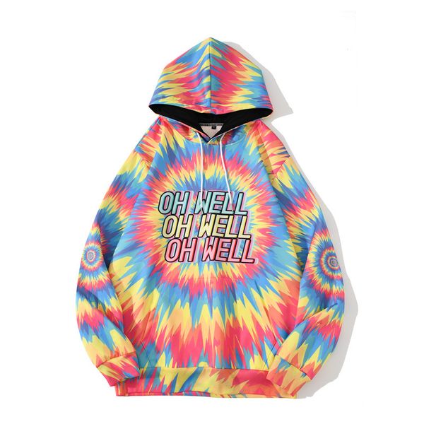 

2021 super popular ins fried street tie-dyed man's jerseys fall and winter new korean style loose long sleeve jon0, Black;brown