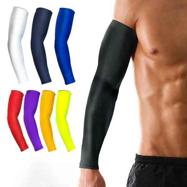 

elbow & knee pads 1pc long arm sleeve breathable sun shade protective hand protection cover support outdoor running accessories, Black;gray