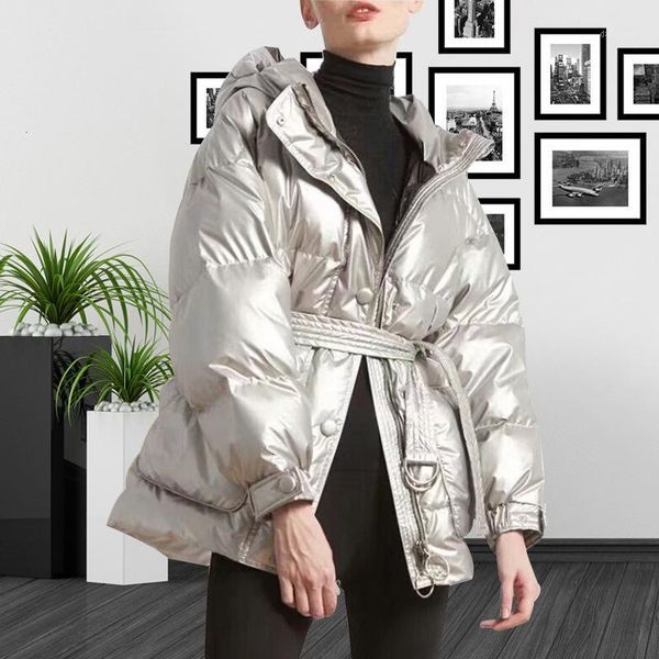 

space silver winter jacket women thicken warm parka femme fashion hooded sustans coats ladies outwear1, Black