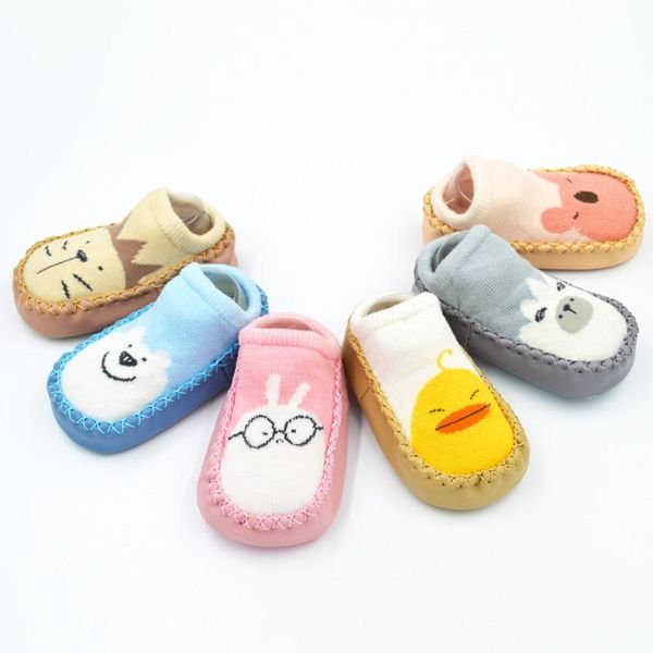 

baby boys girls infant spring autumn cartoon shoes socks cute warm anti-slip floor shoes socks warm indoor walk learning