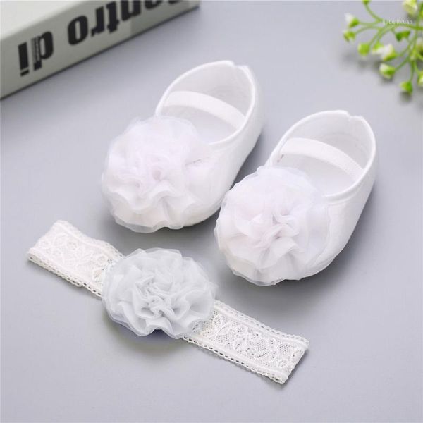 

2pcs/sets infants baby girl flower princess rose shoes +floral headwear baby girls first walkers1