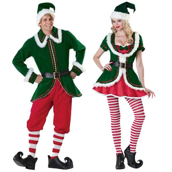 

costume accessories 2021 men and women christmas couple costumes green suit female santa claus cosplay xmas party fancy dress, Silver