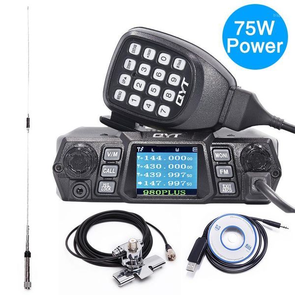 

walkie talkie kt-980 plus high power 75w(vhf)/55w(uhf) dual band quad standby base mobile radio kt-980plus car ham kt980plus kt980 plus1