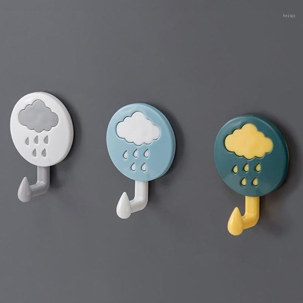 

hooks & rails 3pcs plastic towel cute cartoon self adhesive wall decor bathroom door hook easy install1