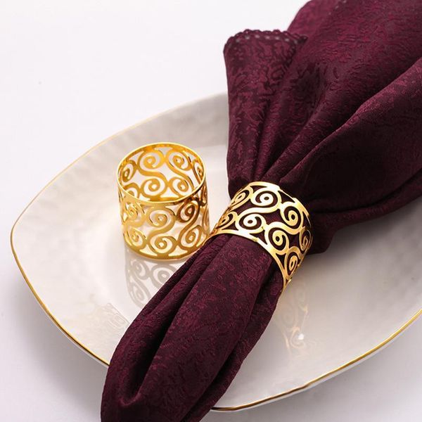 

12pcs napkin rings hollow spiral design napkin holder buckles wedding dining festival party table dec jllega