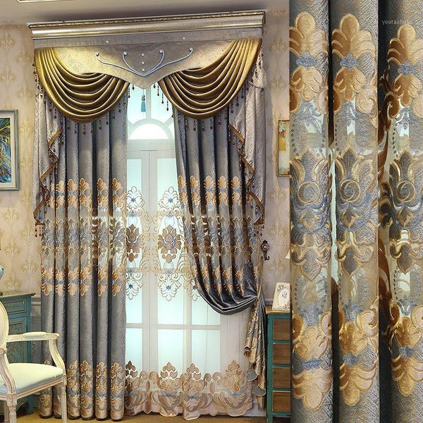 

curtain & drapes cloth european style curtains for living room chenille bedroom shading embroidery window valance curtain1