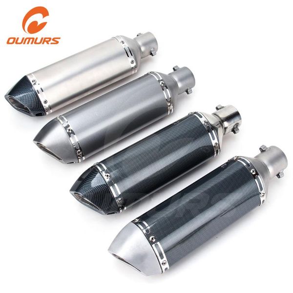 

oumurs motorcycle exhaust modify muffler pipe for akrapovic scooter pit bike dirt 38-51mm universal for fz6 r1 er6n tmax cbr250
