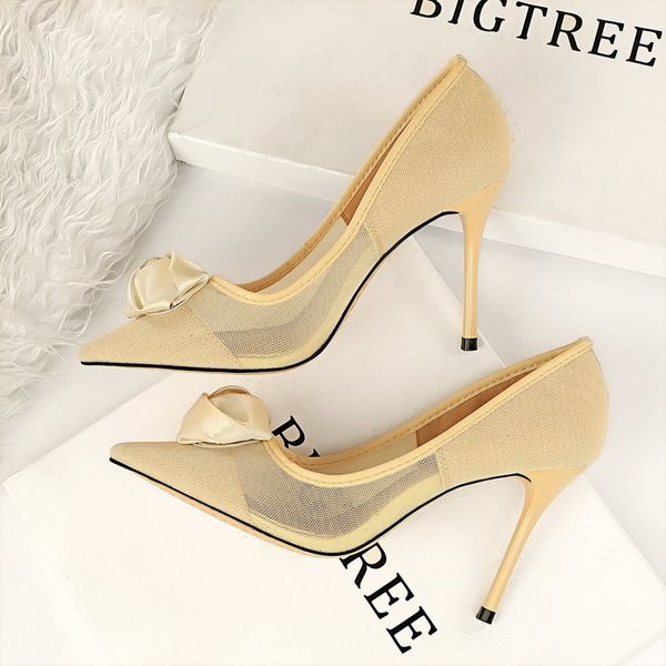 

2021 new european nightclubs heels a silk net hollow and pink flowers women's shoes oghb, Black