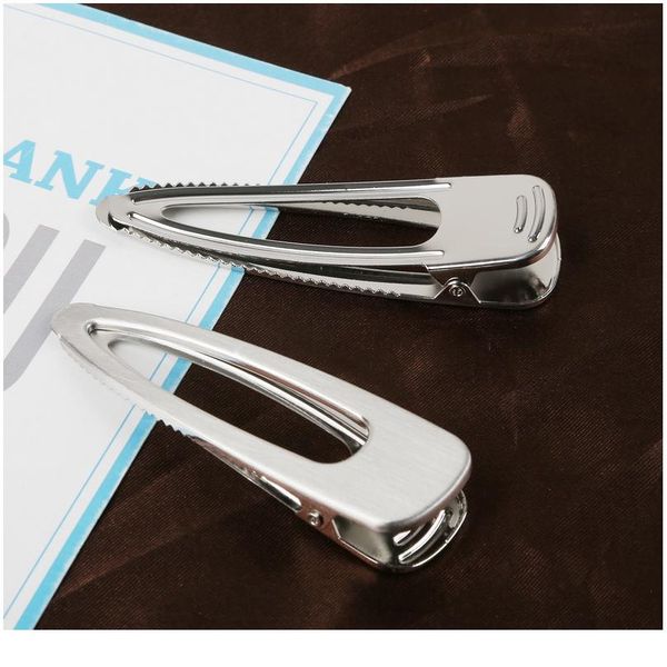 

8x2.3cm rose gold silver vintage brushed metal side hair clip girls hairpins barrette 8x2. qylvgx, Black;brown