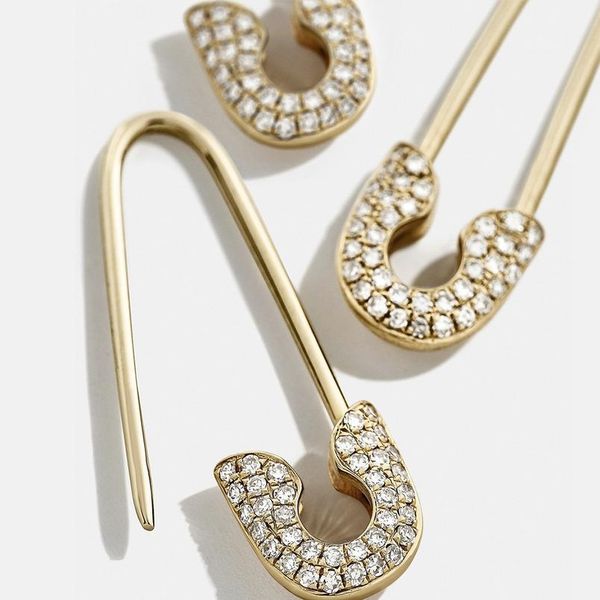 

4pcs/set safety pin studs earrings for women gothic fashion white crystal cz earrings female korean jewelry ear cuff acc qylkas, Silver