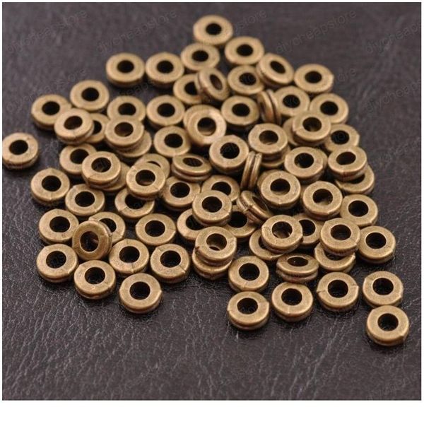

100pcs round hollow beads tibetan silver metal spacer bead for jewelry making diy findings pendant charms bracelet maki qylmah
