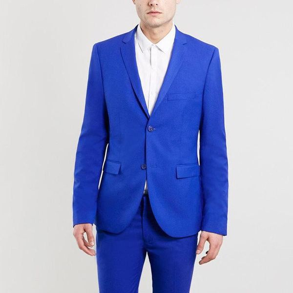 

royal blue формальные мужские костюмы с насечками отворот двухкусочного straight жених свадебных смокинги (куртка + брюки, White;black