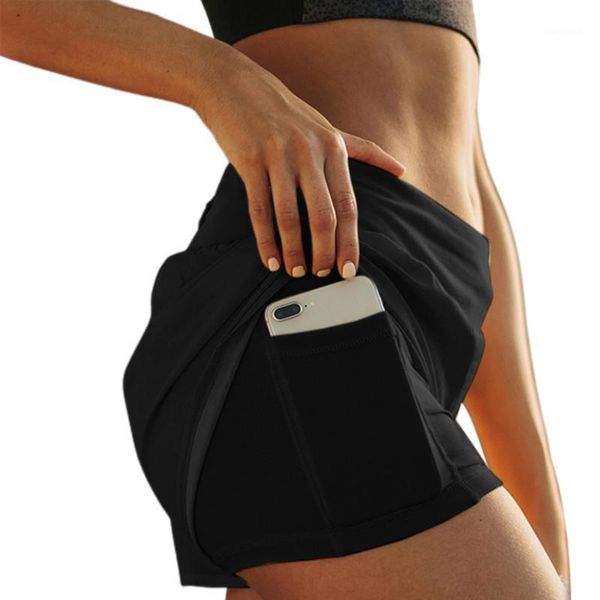 

yoga outfits women stretch pocket mesh breathable running shorts young ladie girl short solid seamless workout gym sportswear1, White;red
