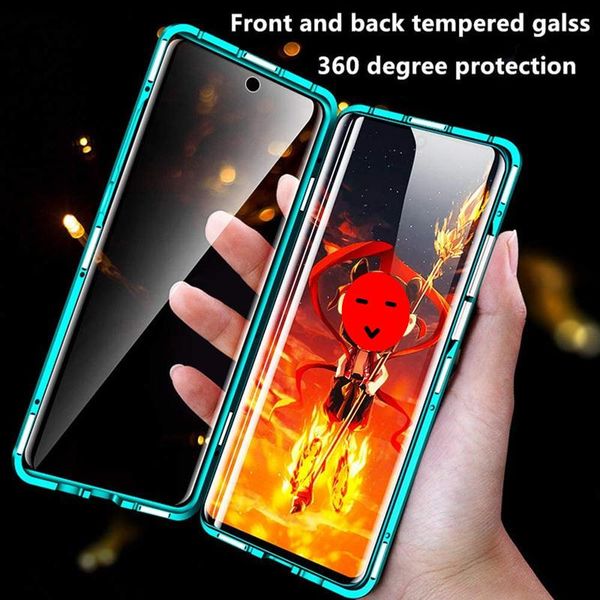 

360 magnetic metal case for samsung galaxy s20 s10 s9 s8 plus note 20 10 9 8 a50 a70 a30s a50s h sqcglh
