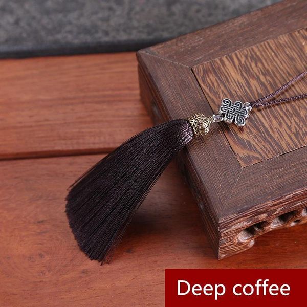 

5pcs metal caps fringe trim bookmark silk tassels diy curtain clothes bag craft supplies classical style tassel pendant 17cm h sqcgbp
