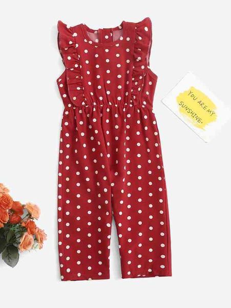 

baby 1pc polka dot ruffle trim jumpsuit she, Blue
