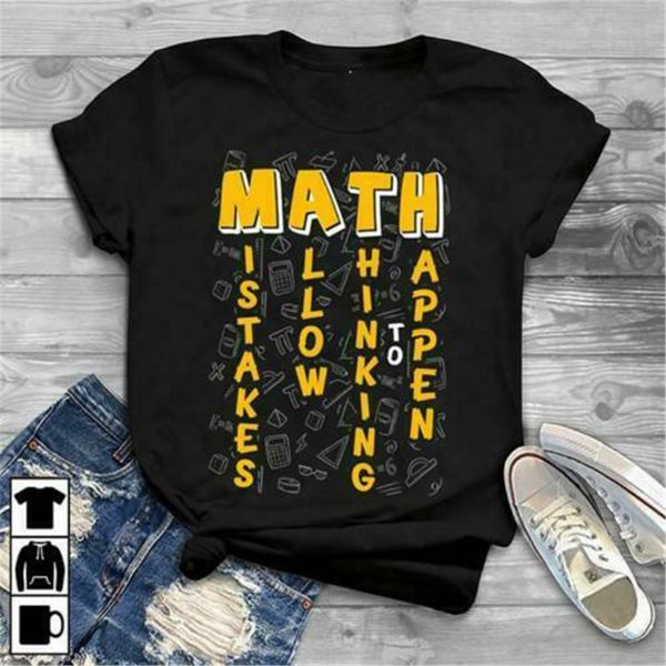 

math mistakes allow thinking to happen men t-shirt cotton s-3xl full-figured tee shirt sport hooded sweatshirt hoodie
