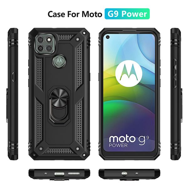 

aomor hybrid phone case for motorola moto g9 power tpu pc with kickstand back cover