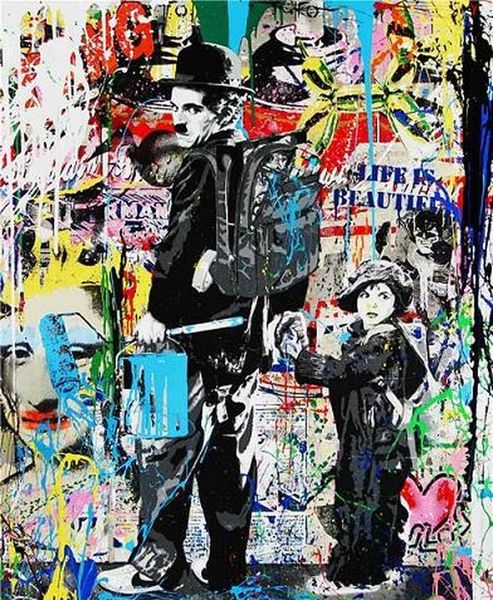 

высокая мозговая мытья ручной работы multi mult mr print pop art hd charlie на живописи граффити чаплин монополия оценка качества half canva