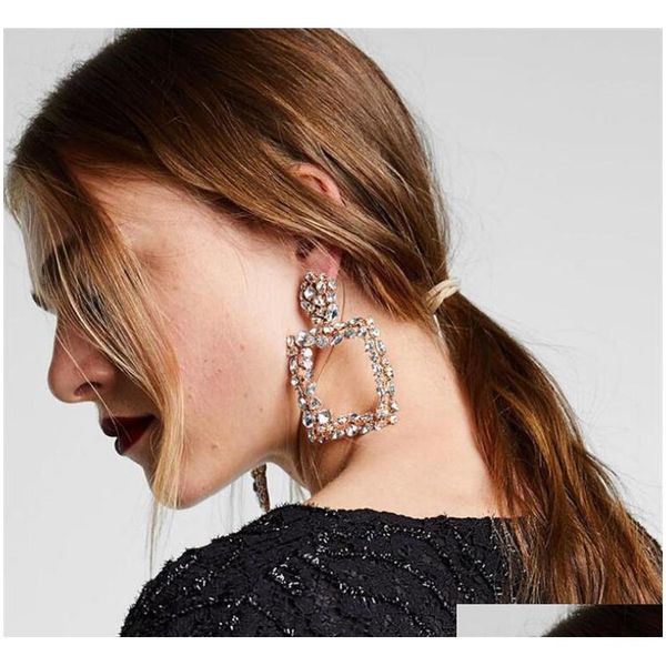 

new arrival geometric crystal stone rhinestone earrings fashion big colorful statement dangle earring daily sqcmiu dh_seller2010, Silver