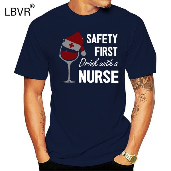 

men funny fashion safety first drink with a nurse wine and santa's hat christmas sweater 1 hoodie designers t shirts sweatshirt