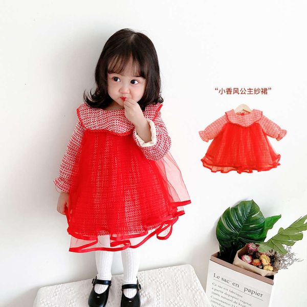 

foreign princs girl's sle winter plush gauze baby's first year tang drs cq006, Red;yellow