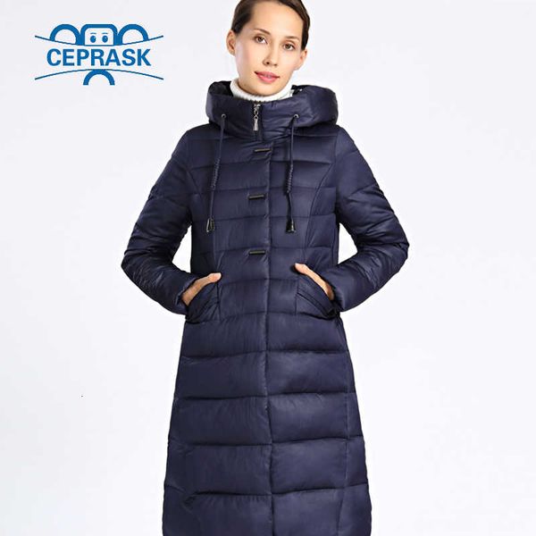 

new winter jacket women plus size long thick womens winter coat hooded warm down jackets parka femme ceprask 201118, Black